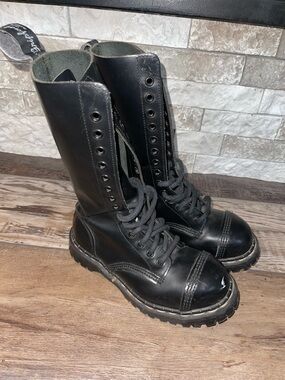 Gripfast Hi-Shine 10 Eye Steel Toe Derby Boots US Size 4